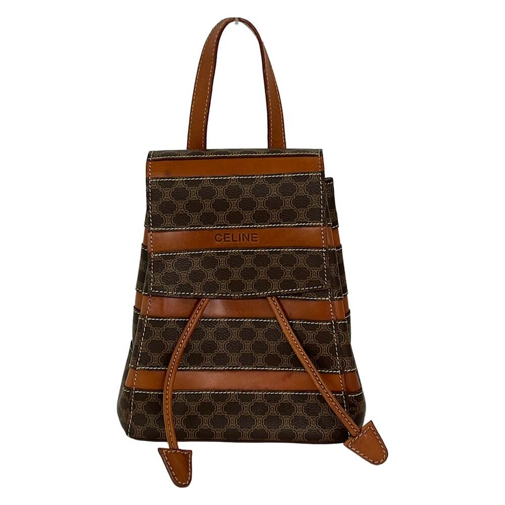 Celine Macadam Backpack Dark Brown PVC Leather